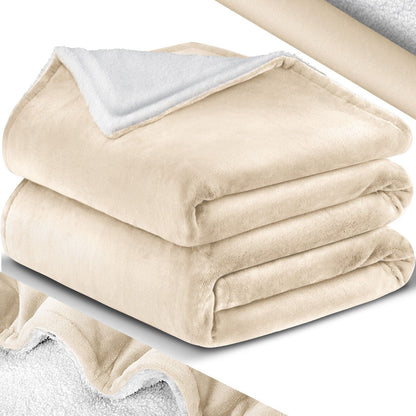 KESSER® Kuscheldecke Flauschig Wohndecke Sherpa Fleece Decke Flanell Bett Sofa