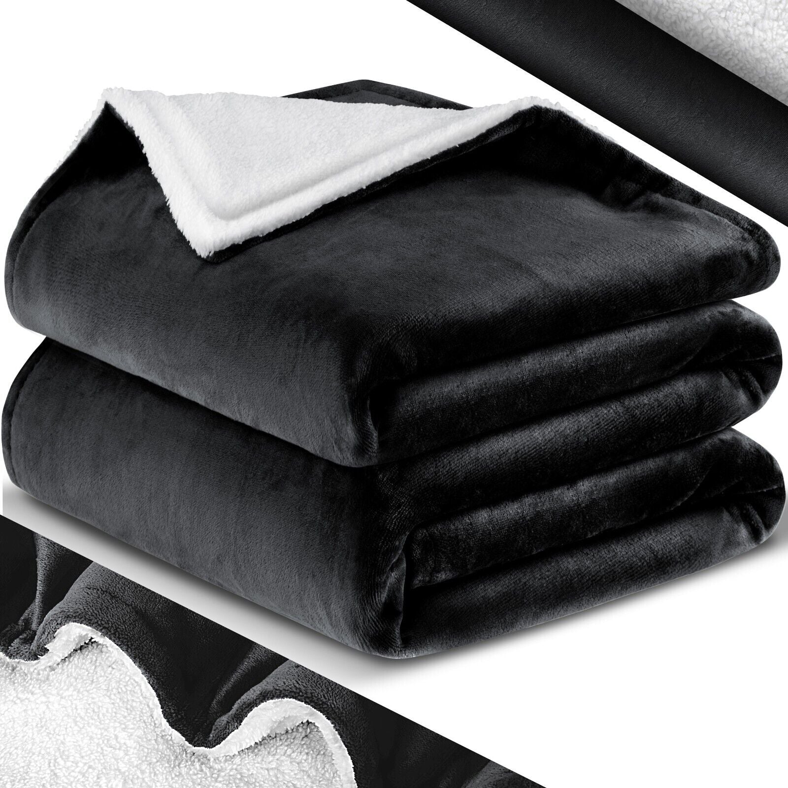 KESSER® Kuscheldecke Flauschig Wohndecke Sherpa Fleece Decke Flanell Bett Sofa